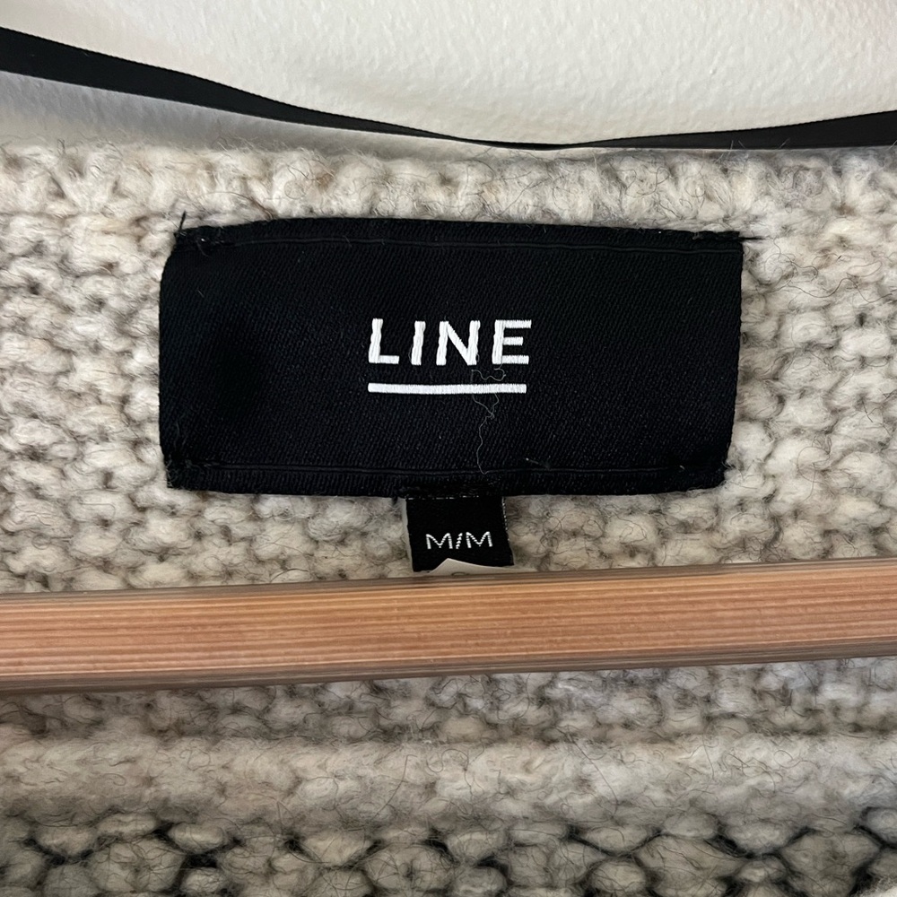 LINE The Label Wool Mohair Cardigan Grey Asymmetrical Knit Medium - Picture 4 of 9